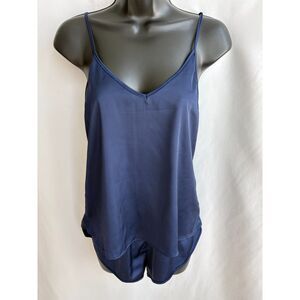 Navy Blue Two Piece Pajama Set Shorts and Cami Size S Lounge Sexy Lingerie Cute